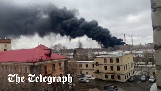 Watch: Massive fire engulfs major Russian factory