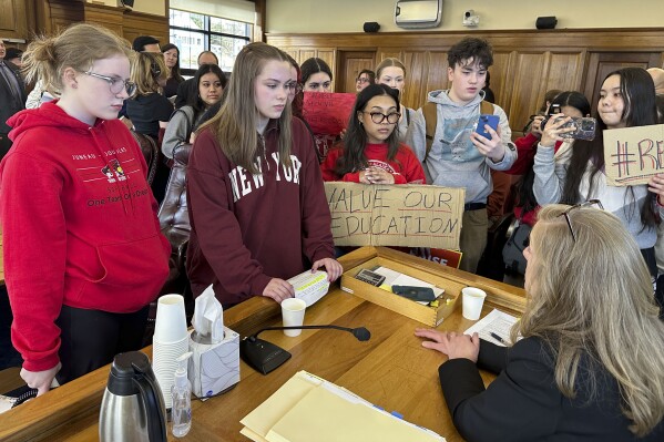 Students walk out of schools across Alaska to protest the governor’s veto of education package