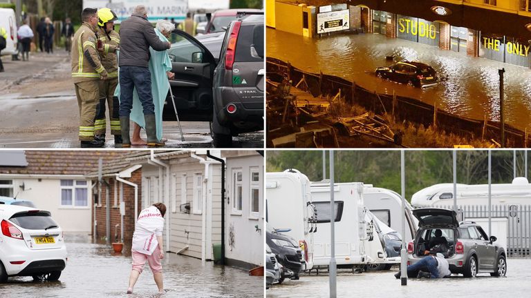 One person in hospital and evacuations after river bursts banks near West Sussex holiday park