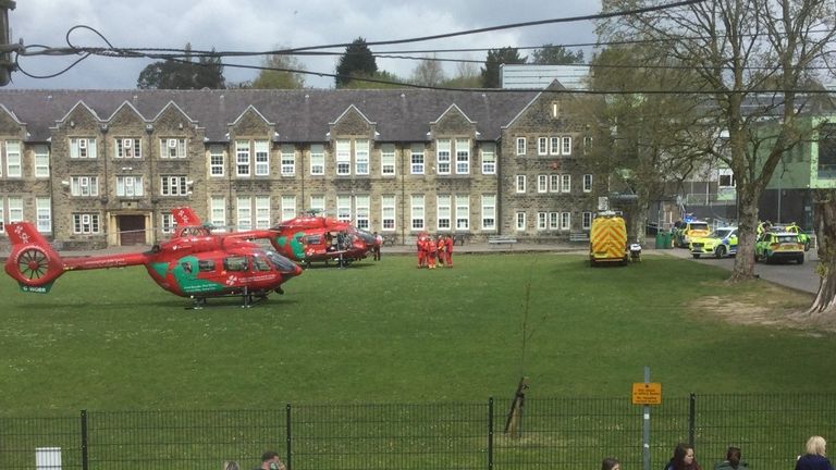 Teenage girl arrested on suspicion of attempted murder after two teachers and pupil stabbed in West Wales school