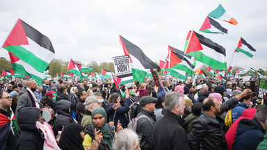 Pro-Palestinian protests: Man arrested for carrying swastika placard and another held for racist remarks at London march