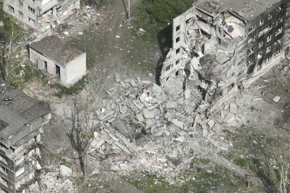 Drone footage shows devastation in Chasiv Yar, an eastern Ukrainian city Russia is assaulting