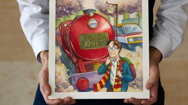 Harry Potter watercolour for first book in JK Rowling series up for auction at 'record estimate'