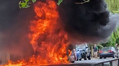 Five fire engines tackle bus blaze on Richmond Road in Twickenham