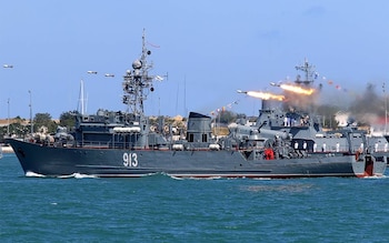 Missile strike has destroyed Russian Black Sea Fleet minesweeper, says Ukraine navy