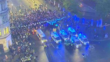 Downing Street: Three police officers injured and 40 people arrested after disorder at protest