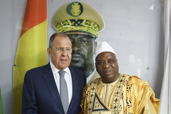 Russia’s foreign minister again visits Africa, this time in Guinea, as some ties cool with the West