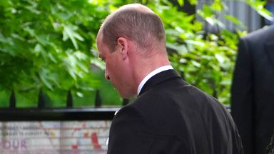 Prince William arrives at close friend Duke of Westminster's society wedding