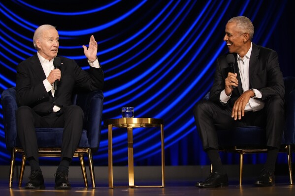 FACT FOCUS: Biden’s pause as he left a star-studded LA fundraiser becomes a target for opponents