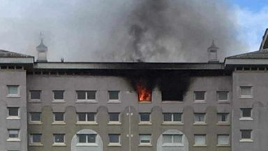 Arrest made after six people rescued by firefighters during Coatbridge tower block blaze