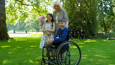 Tony and Lyla meet Queen Camilla at Buckingham Palace after missing royal party