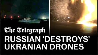 Watch: Ukrainian drones attack Russia’s Black Sea naval base