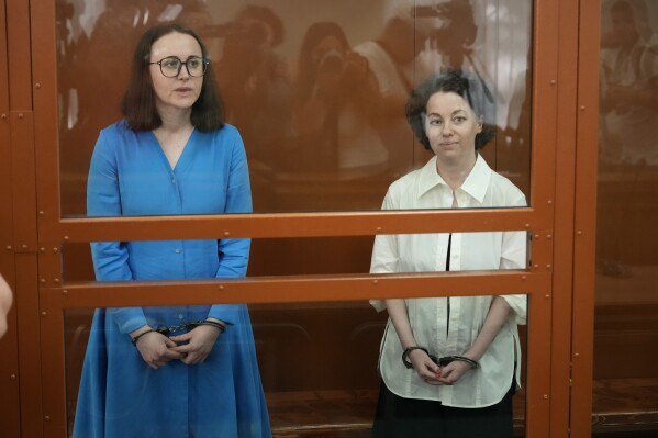 A Russian playwright and a theater director sentenced to prison on charges of advocating terrorism