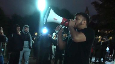 Hundreds of protesters gather outside Rochdale Police Station after video shows officer stamping on man's head