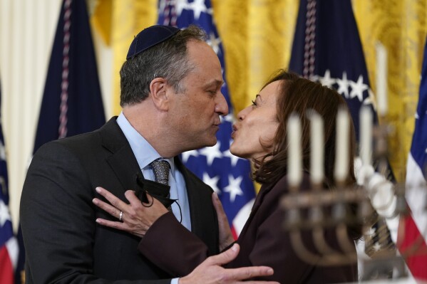 Donald Trump says Kamala Harris, who’s married to a Jewish man, ‘doesn’t like Jewish people’