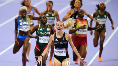 Keely Hodgkinson wins Britain's first athletics gold at Paris Olympics with victory in 800m