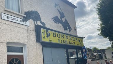 Fifth Banksy mural in five days appears above chip shop in Walthamstow