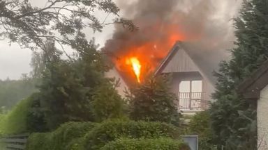 House in Aviemore goes up in flames after being struck by lightning