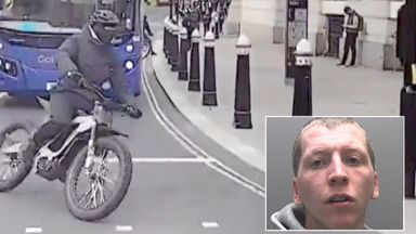 Man who snatched 24 phones before police car 'rammed' his bike is jailed for two years