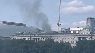 About 100 firefighters tackle blaze at London's famous Somerset House