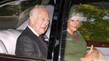 King attends church on second anniversary of late Queen's death and his accession