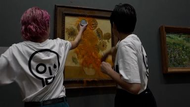 Just Stop Oil activists jailed for throwing tomato soup over Van Gogh's Sunflowers